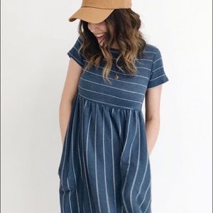 Roolee Blue and White Striped Dress
